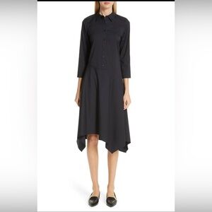 Lafayette 148 New York Black 3/4 Sleeve Crew Neck Dress